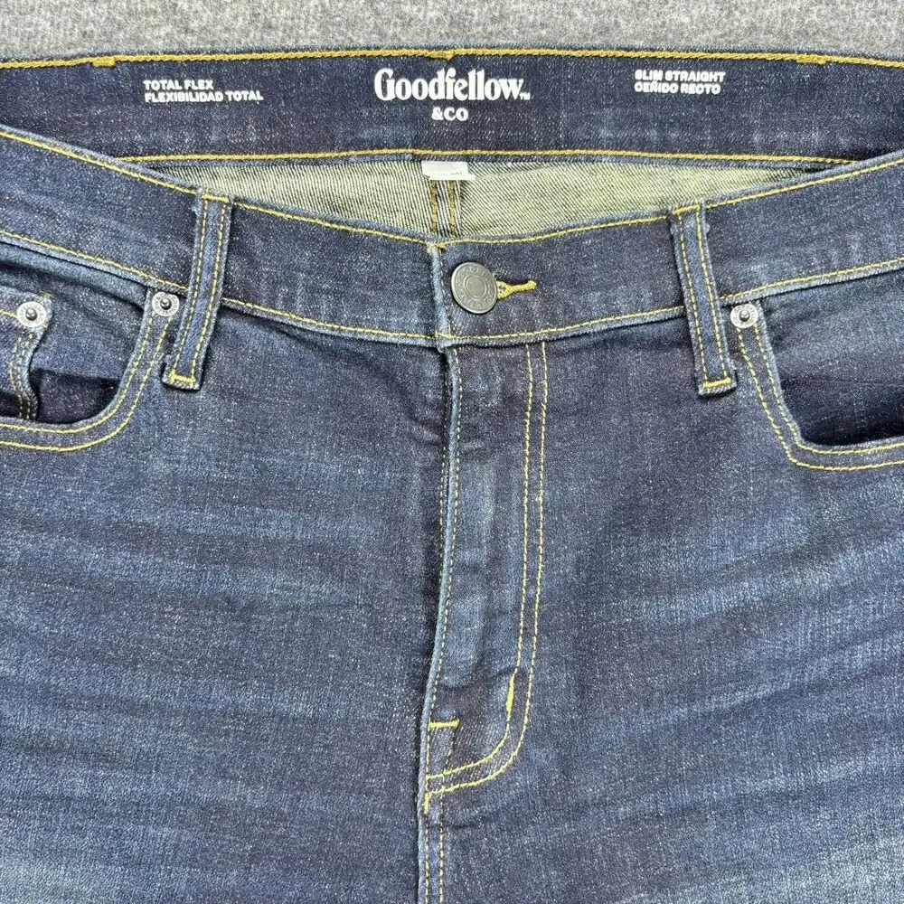 Goodfellow & Co Men’s Jeans 40x32 Slim Straight Total Flex Dark Wash Stretch